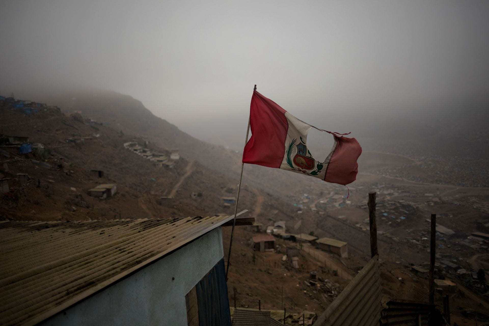 Peruvian flag torn