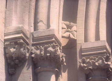 Detail of stonework at Memorial Hall main entry doors